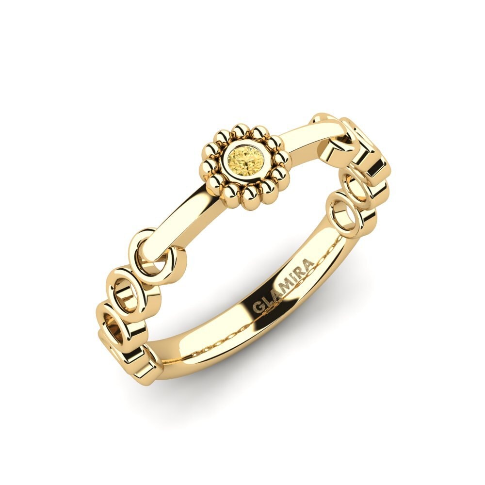 Diamante Amarillo Anillo de compromiso Plifal