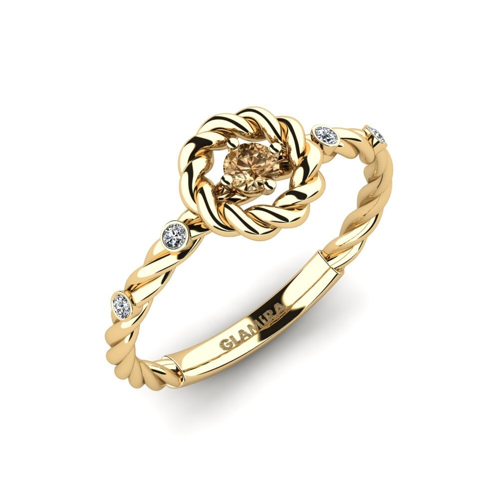 Diamante café Anillo de compromiso Rapertur