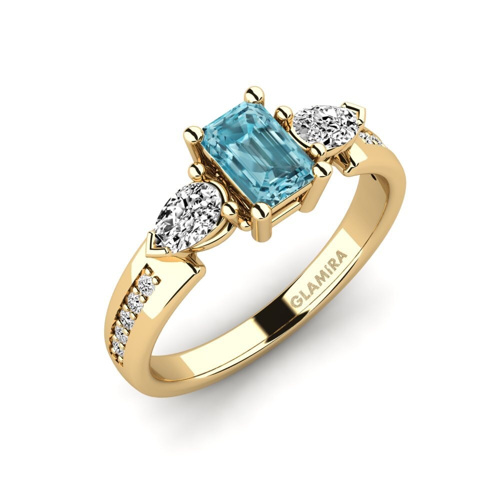 Circón Azul Anillo de compromiso Razuzzl