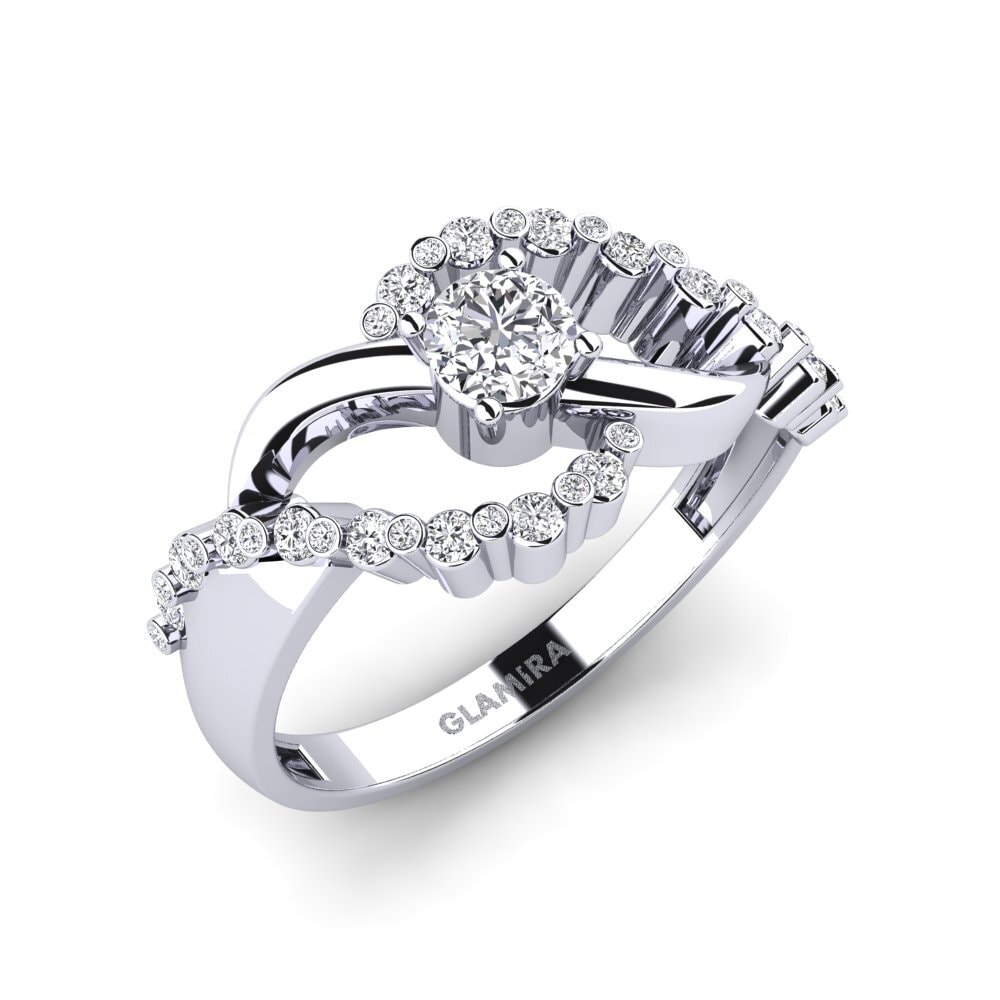 Rowit Buy 0.25 Carat Round cut 14k White Gold Diamond Engagement Ring Rowit ...