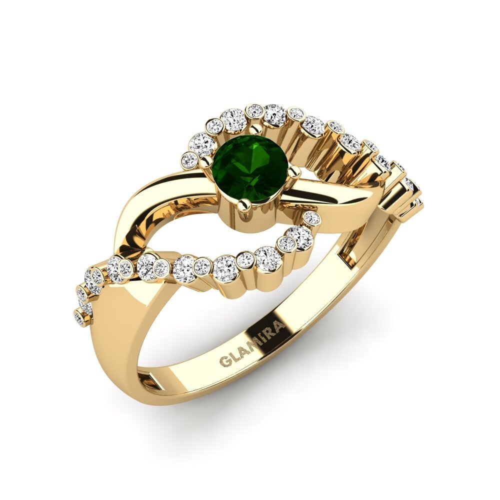 Turmalina verde Anillo de compromiso Rowit