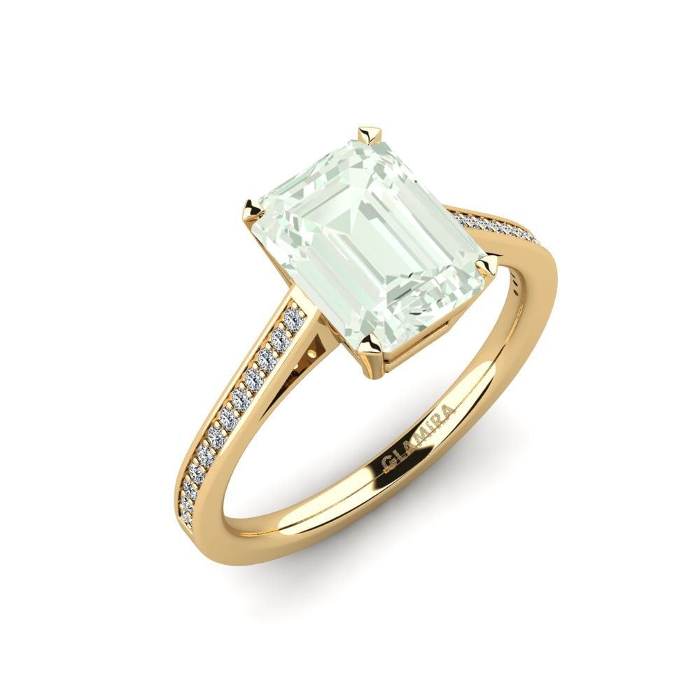 Green Amethyst Engagement Ring Subtend - 2.68 crt