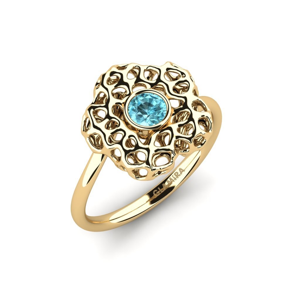 Zircon Bleu Bague de fiançailles Tesnu