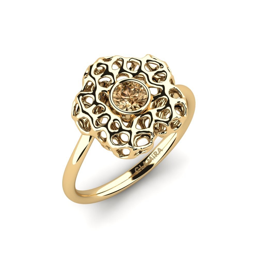 Diamante café Anillo de compromiso Tesnu