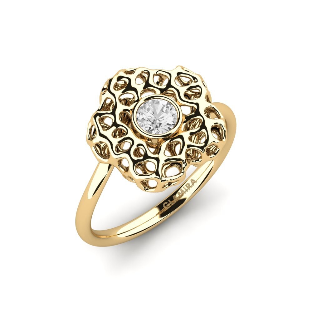 Zafiro blanco Anillo de compromiso Tesnu