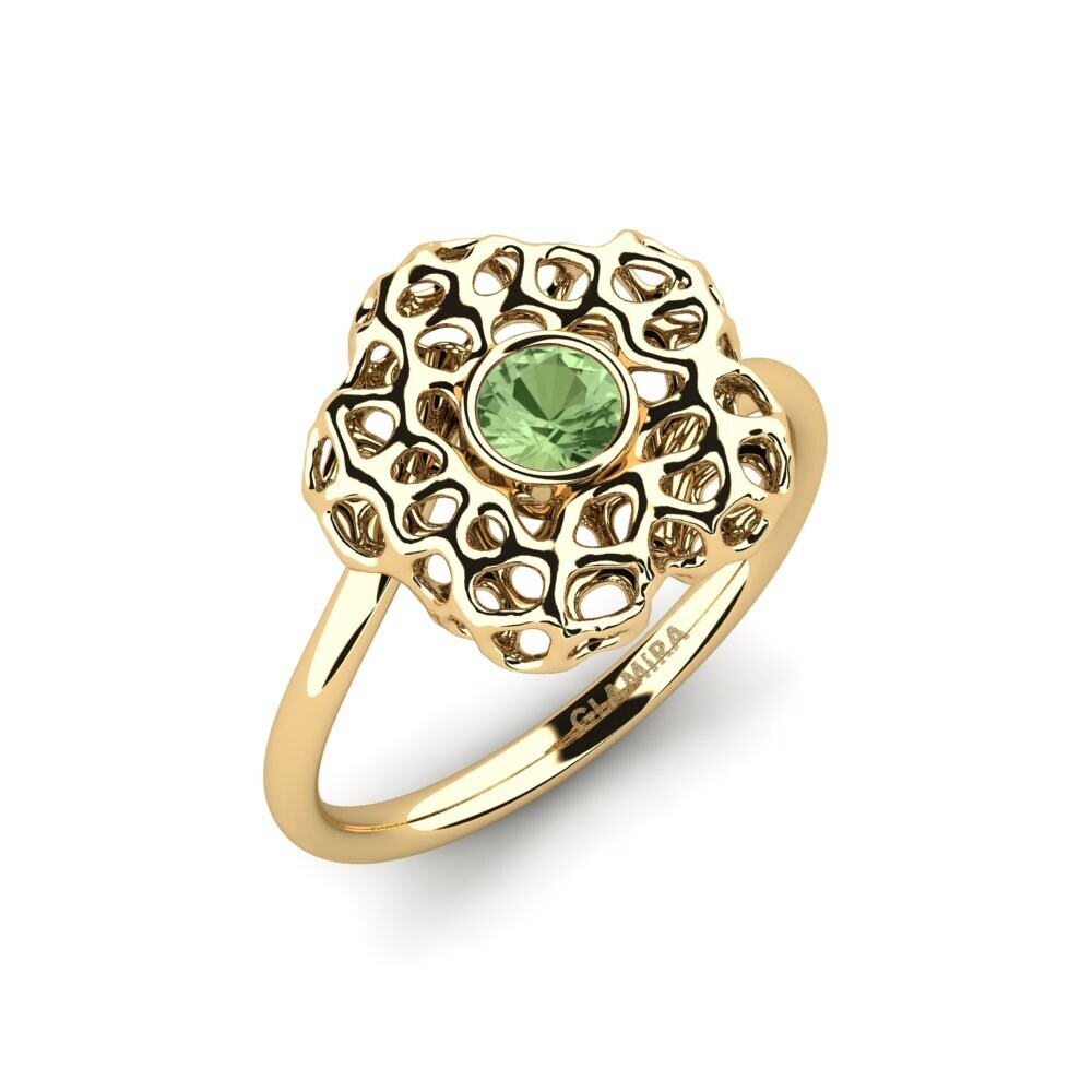 Zafiro Verde Anillo de compromiso Tesnu