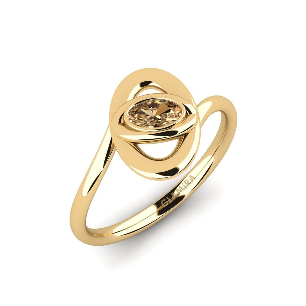 Diamante café Anillo de compromiso Tidal