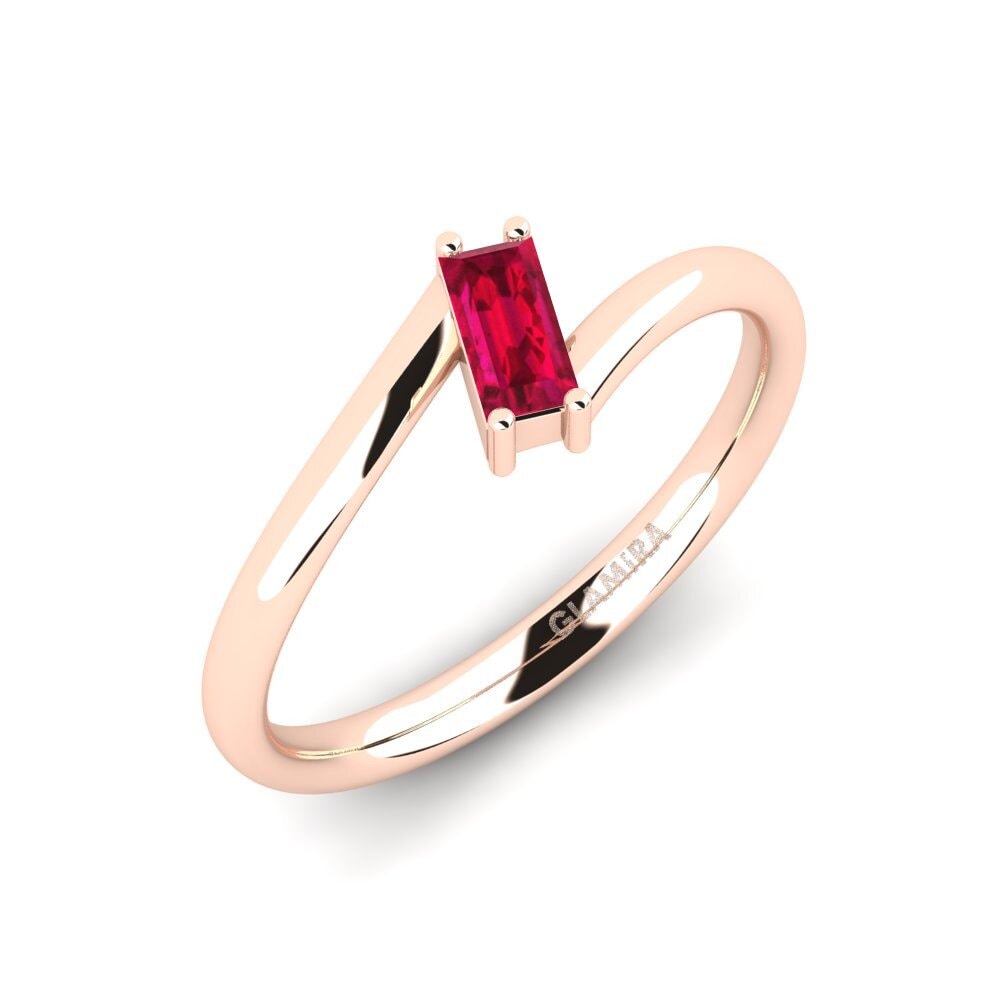 14ct Rose Gold Ruby Engagement Ring Tierras