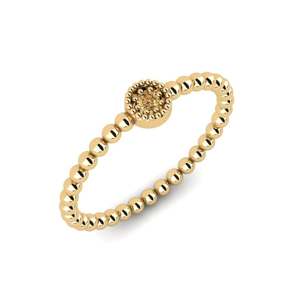 Diamante café Anillo de compromiso Totting