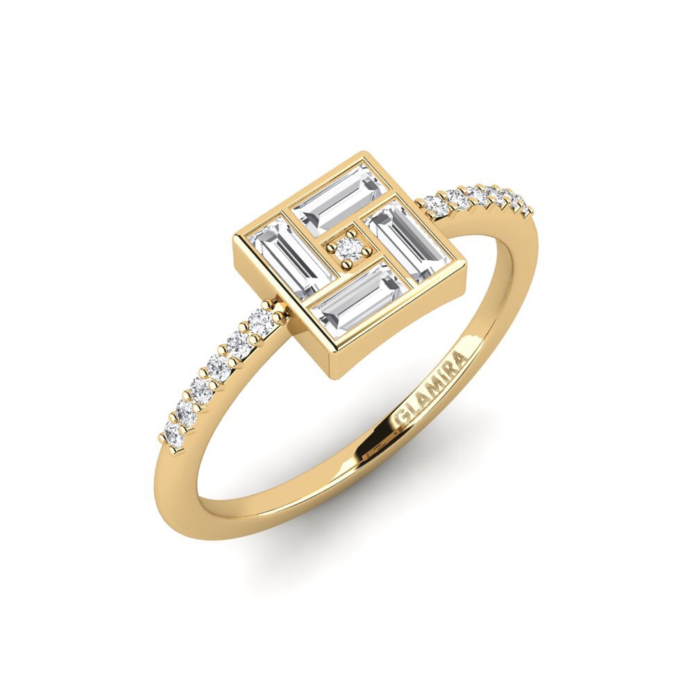 Baguette White sapphire Engagement Ring Tyne