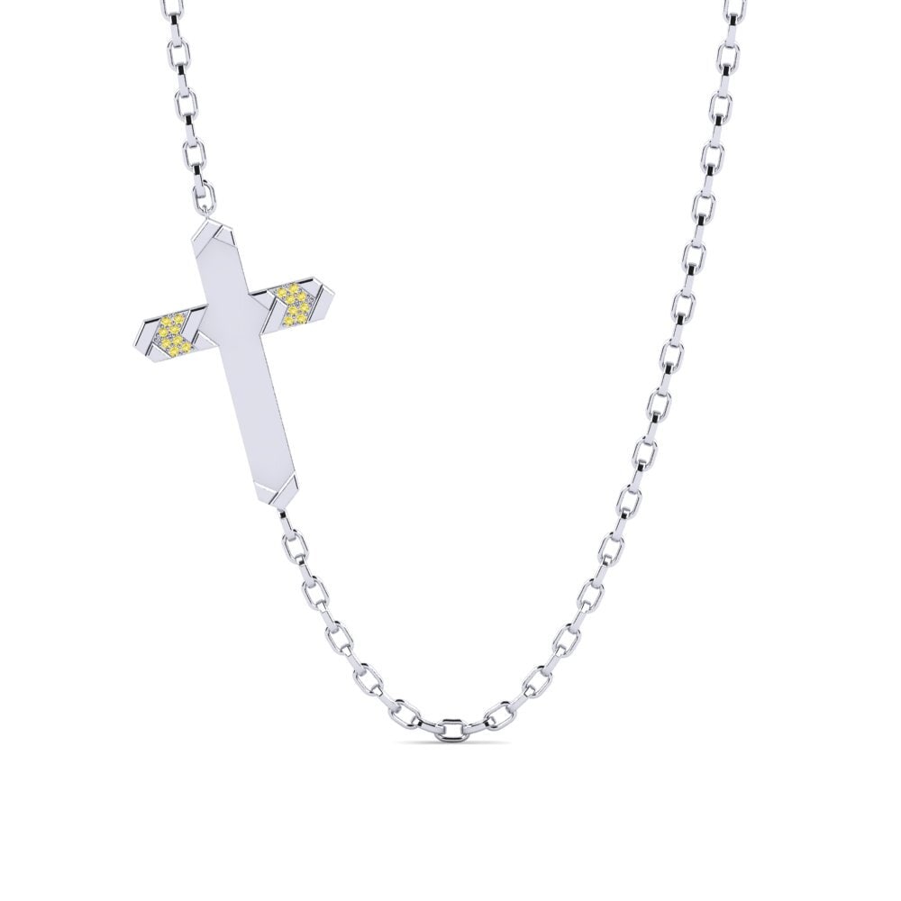 Yellow Sapphire Men's Necklace Alonissos