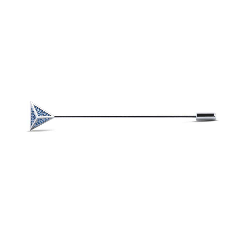 Dark Blue Zirconia Lapel Pin Moreton