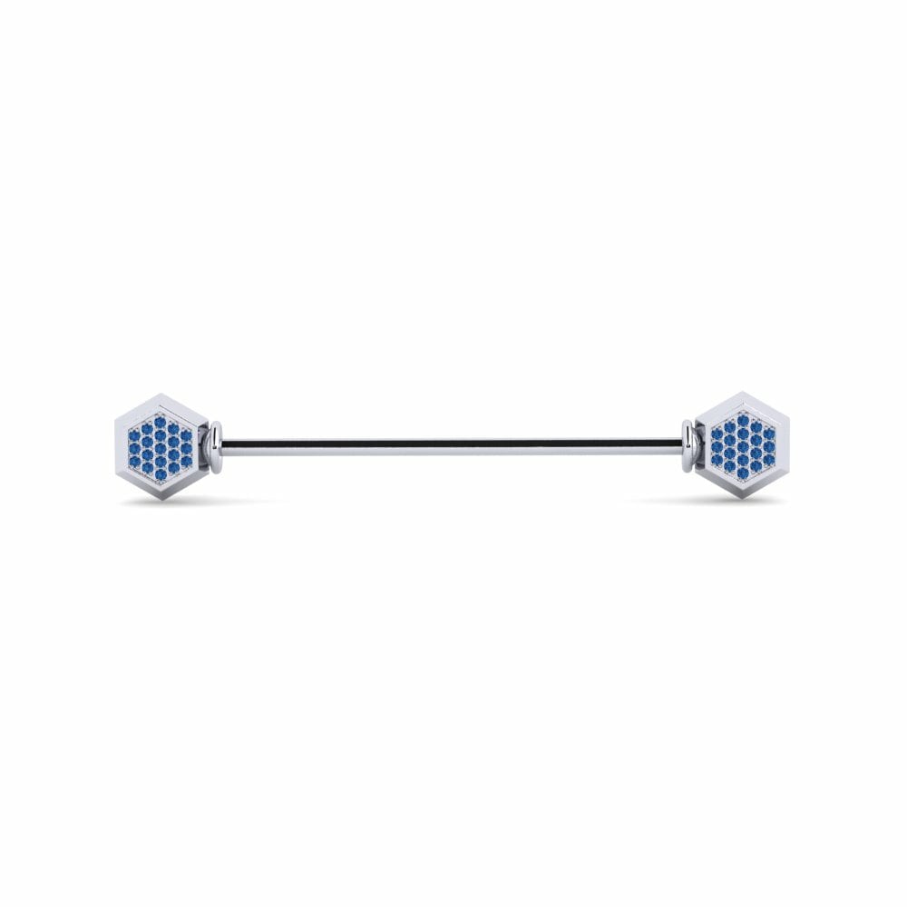 Dark Blue Zirconia Tuxedo Collar Accessory Muhu