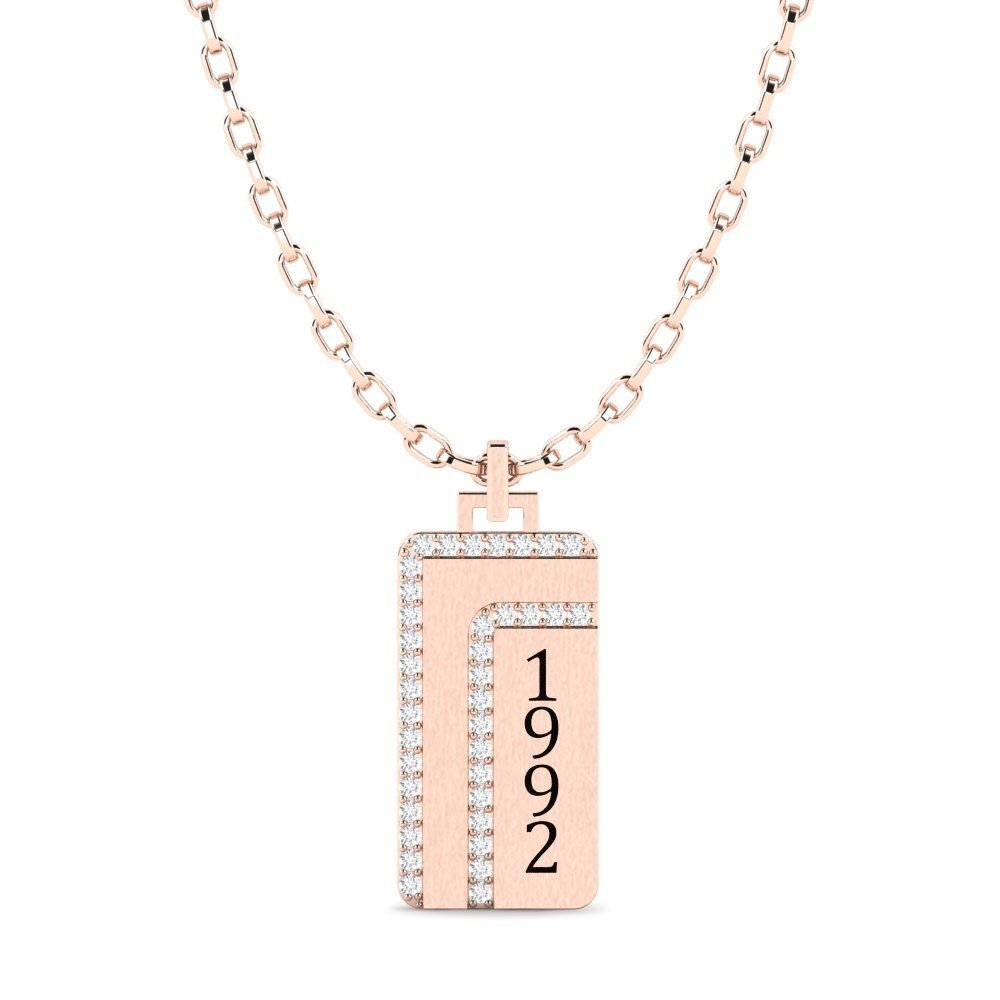 9k Oro Rosa Colgante para hombre Notodden