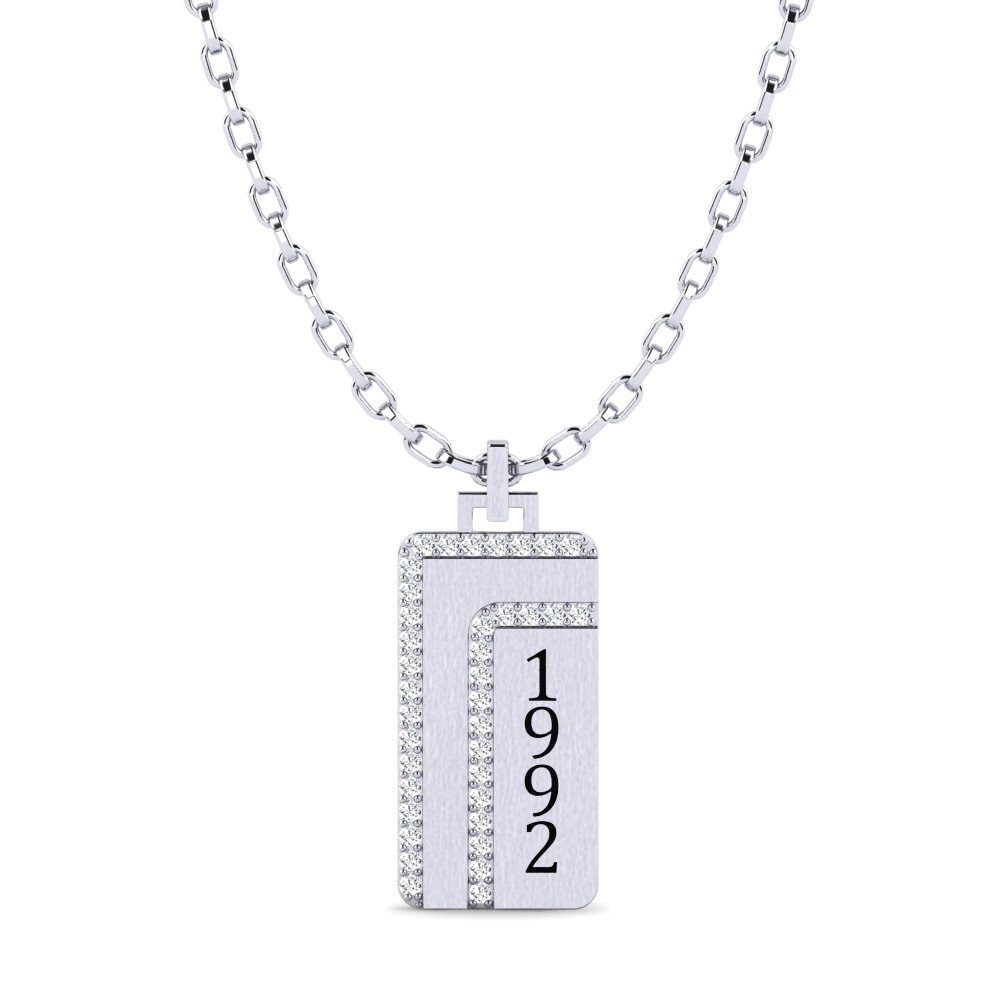 950 Platinum Zirconia Men's Pendant Notodden