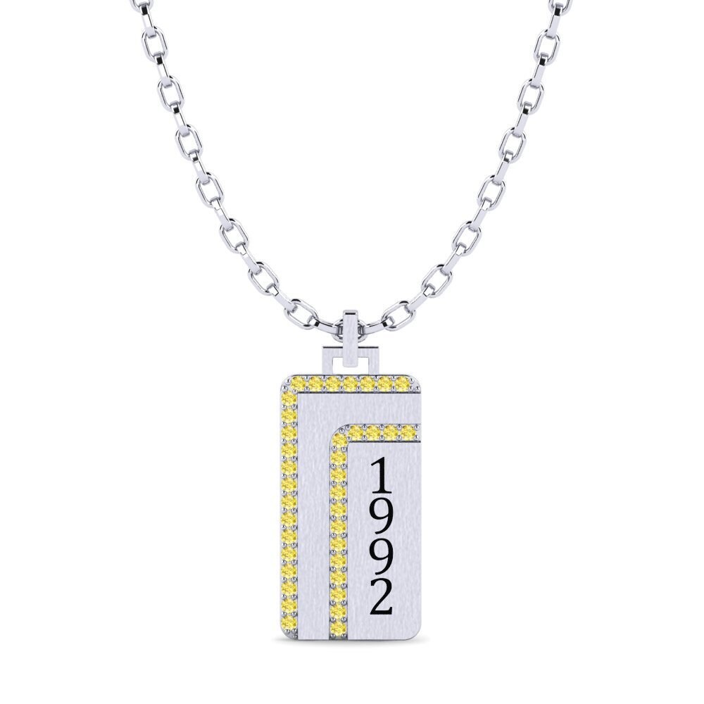 Yellow Sapphire Men's Pendant Notodden