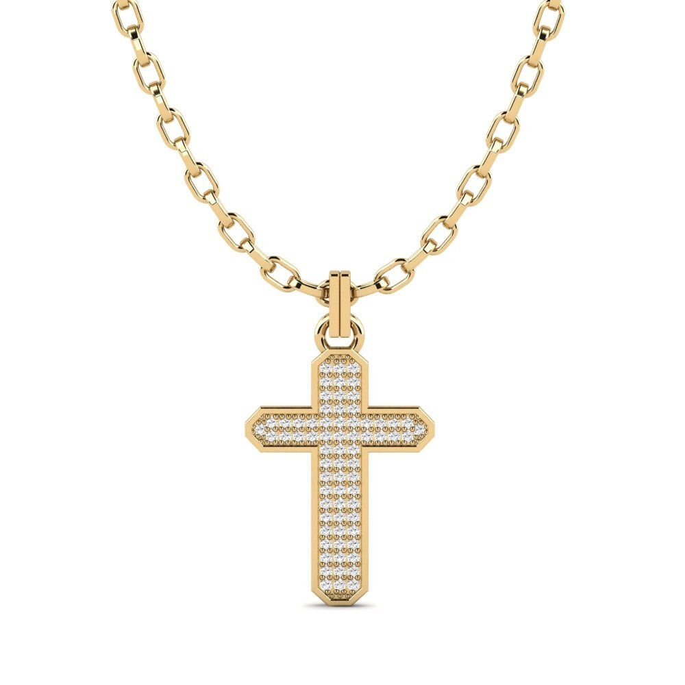 Or Jaune 585 Moissanite Pendentif pour homme Pamvotida