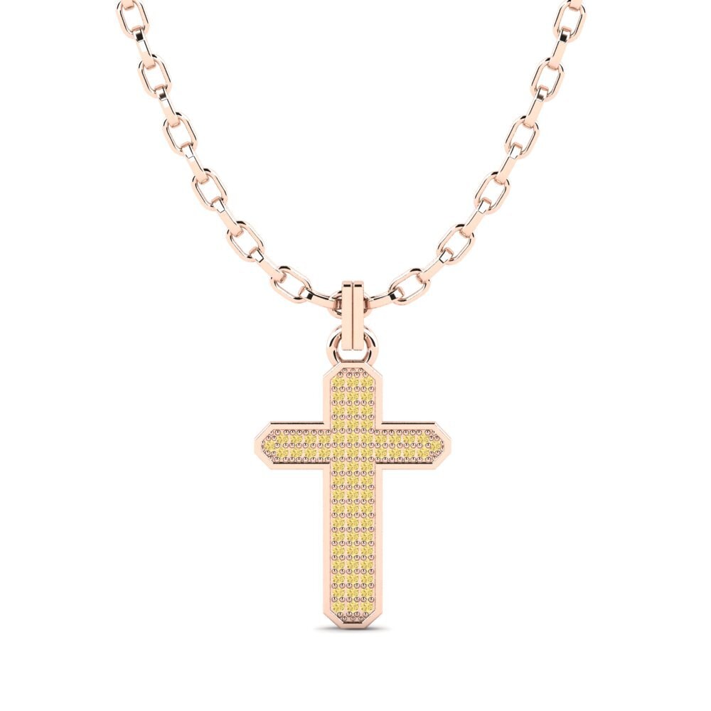 red-750 Diamante Amarelo Pingente masculino Pamvotida