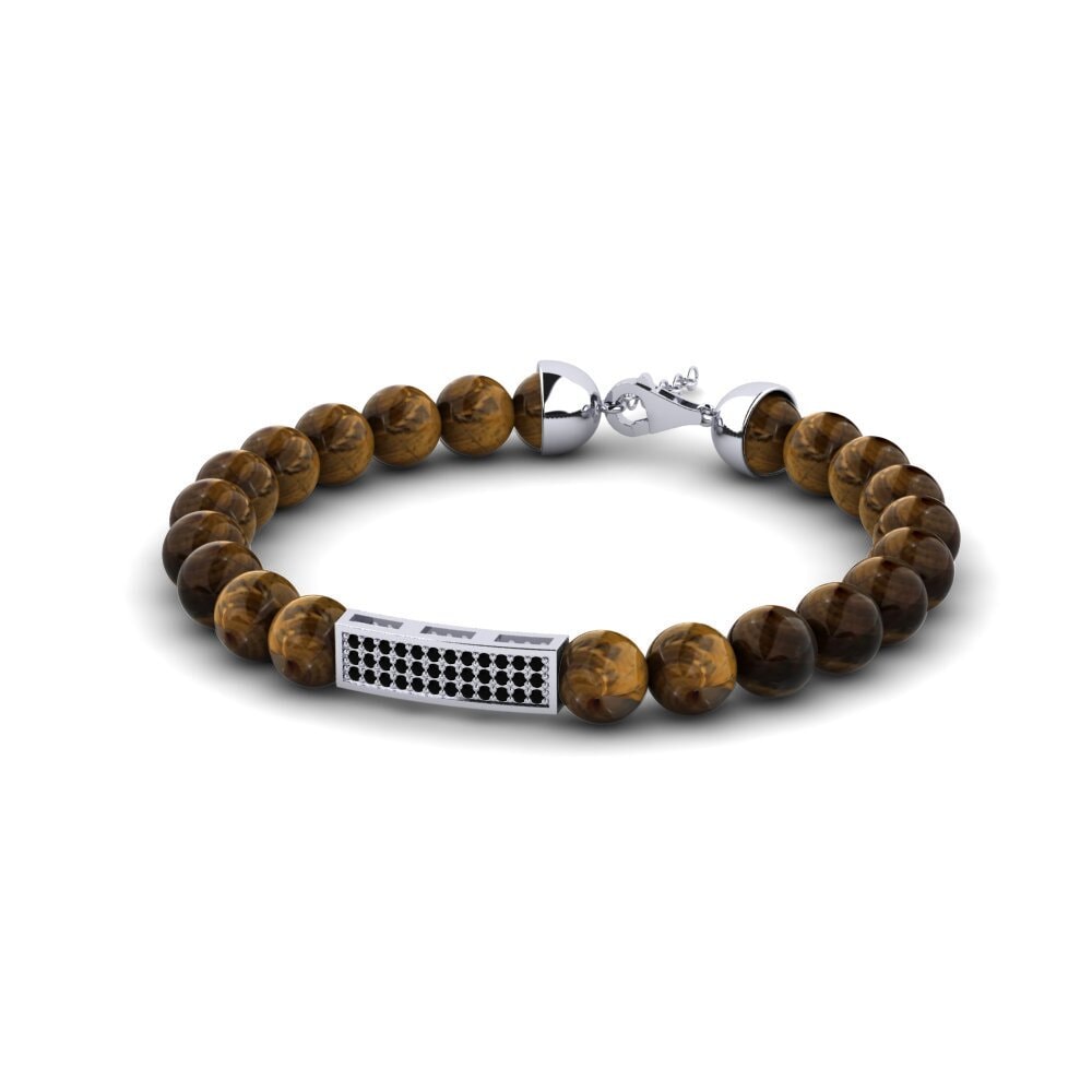 Zafiro negro Pulsera para hombre Panteleimonas