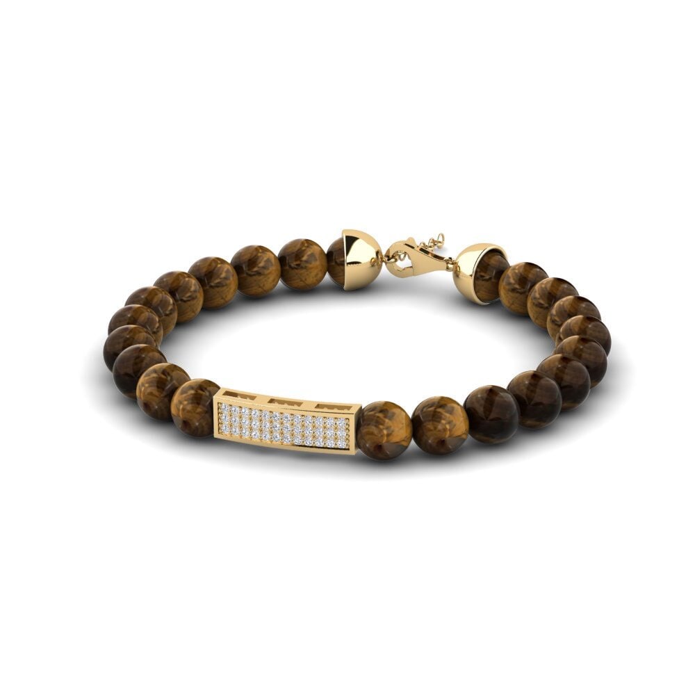 9k Oro Amarillo Pulsera para hombre Panteleimonas