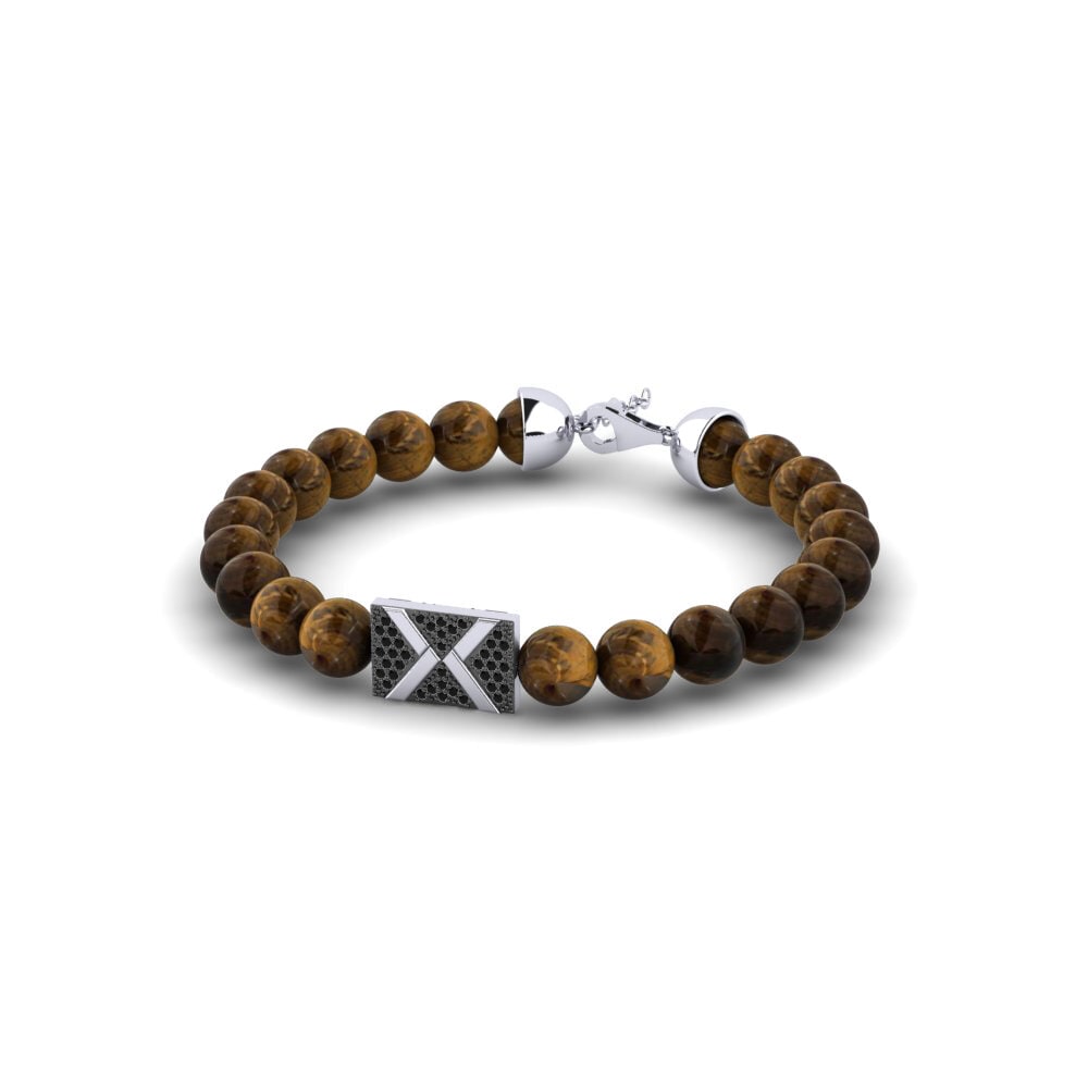 Zafiro negro Pulsera para hombre Polemika