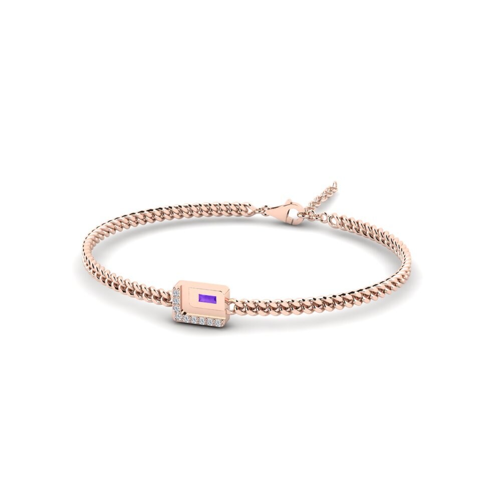 9ct Rose Gold Amethyst Men's Bracelet Portland