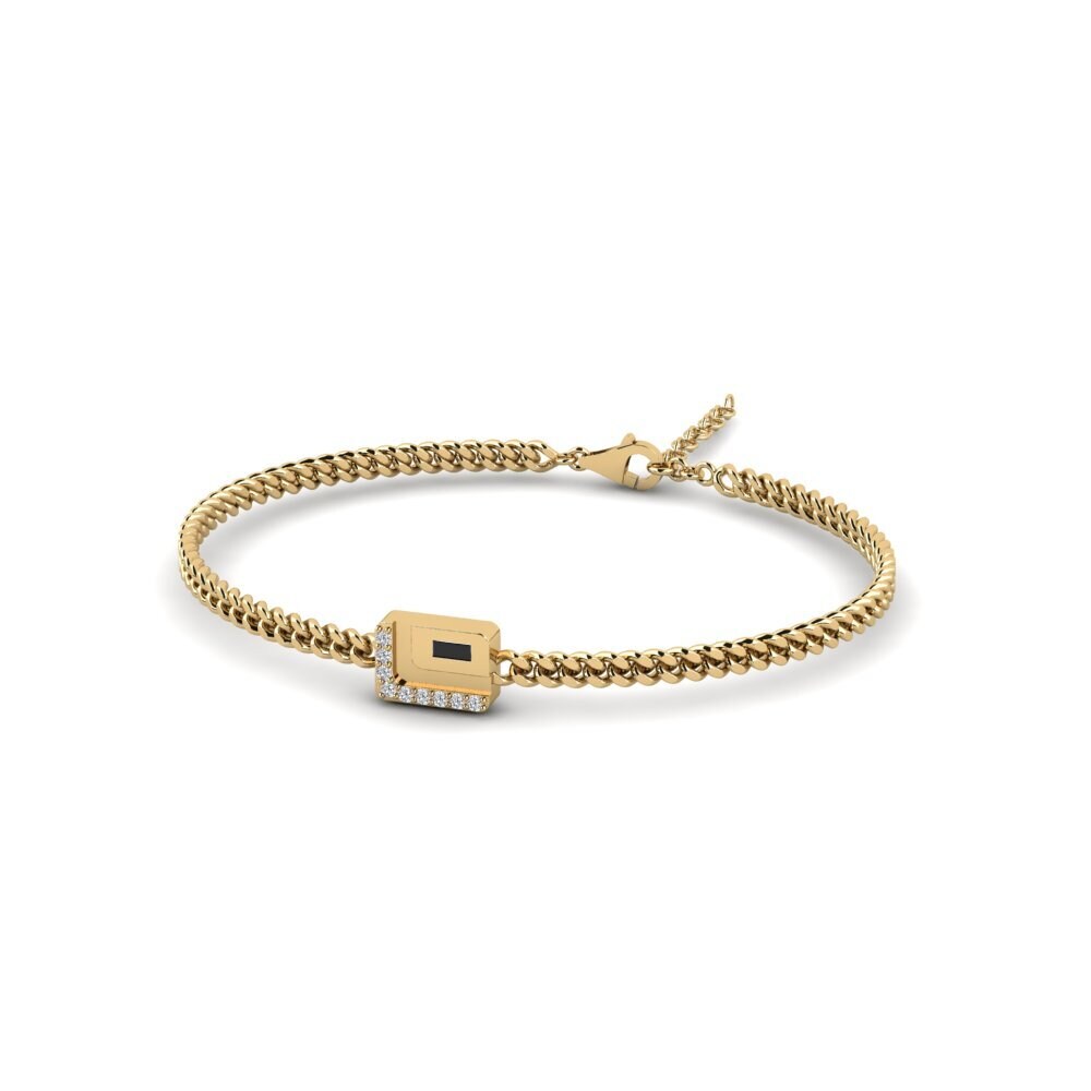9ct Yellow Gold Black Onyx Men's Bracelet Portland