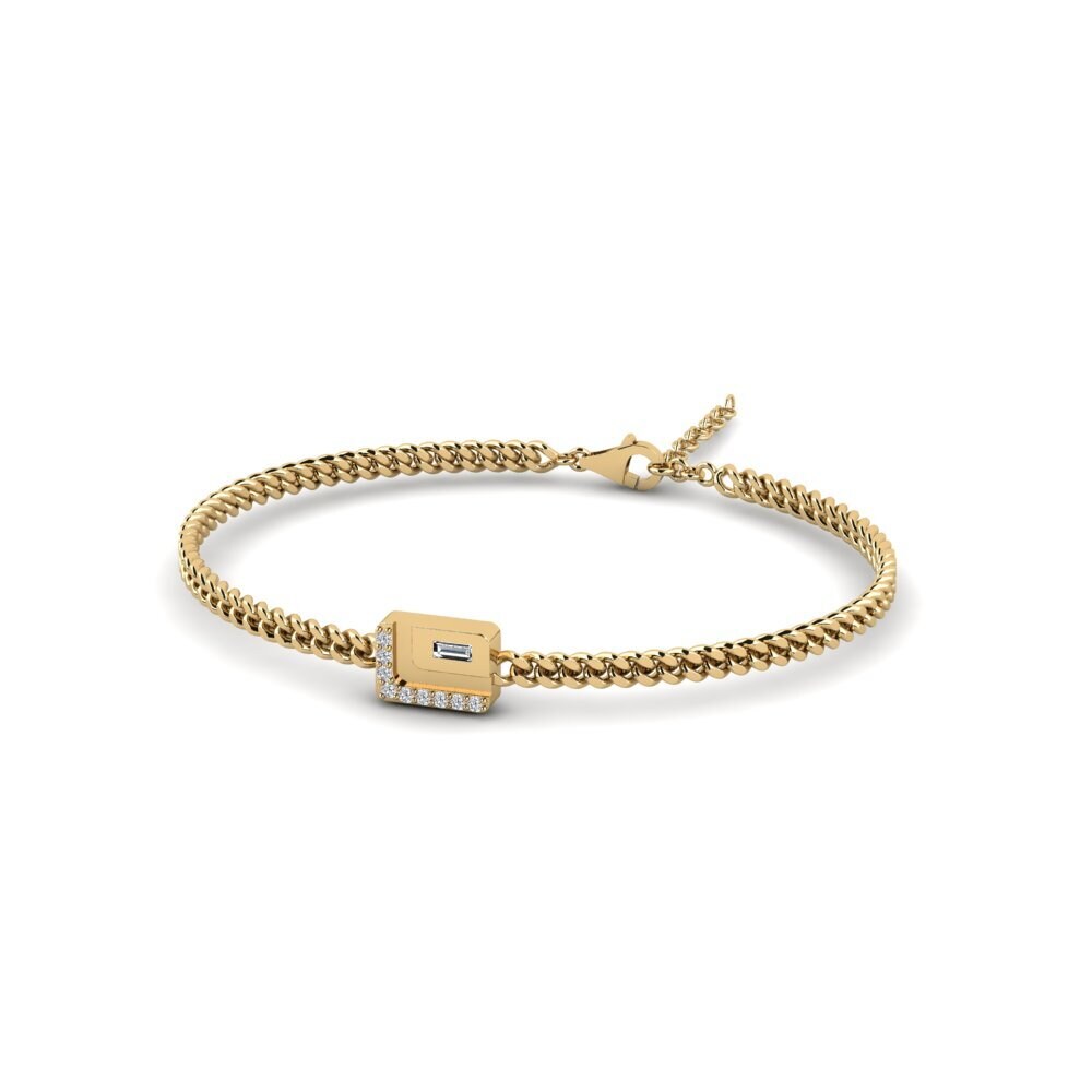 18ct Yellow Gold Zirconia Men's Bracelet Portland