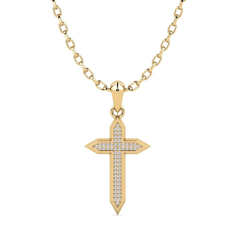 Or Jaune 585 Diamant Pendentif pour homme Prespa