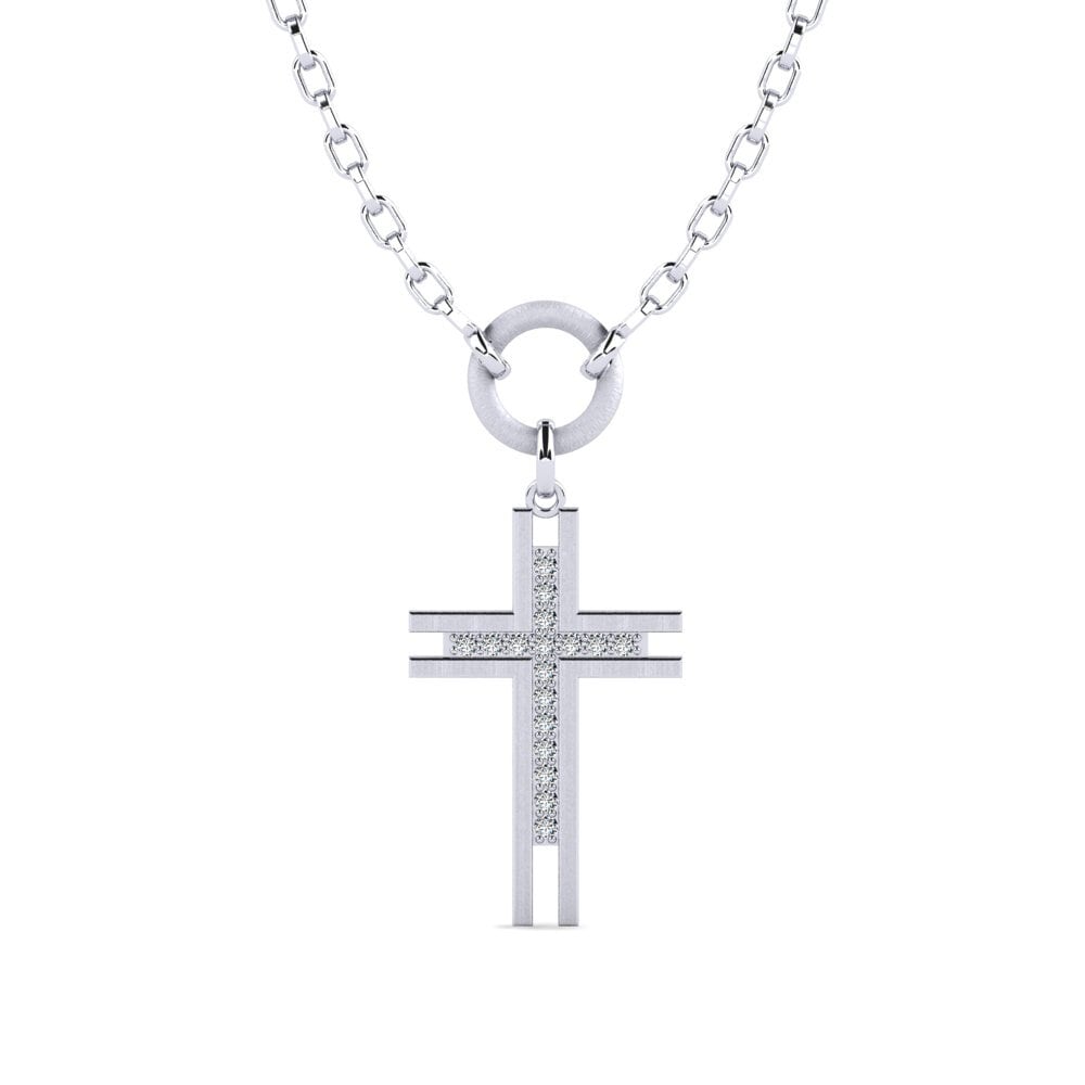 950 Platinum Zirconia Men's Necklace Salnase