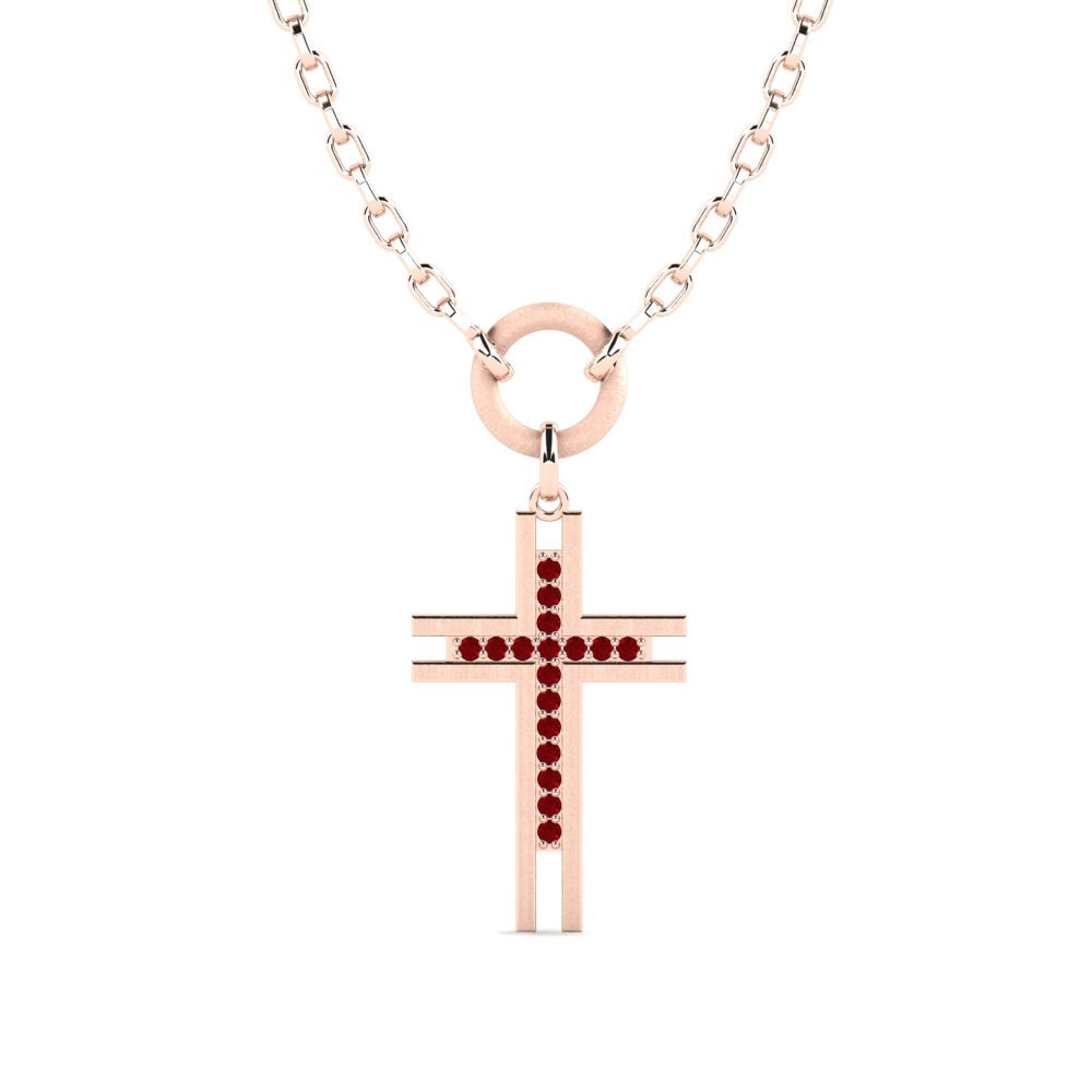 red-750 Zircônia Vermelha Colar masculino Salnase