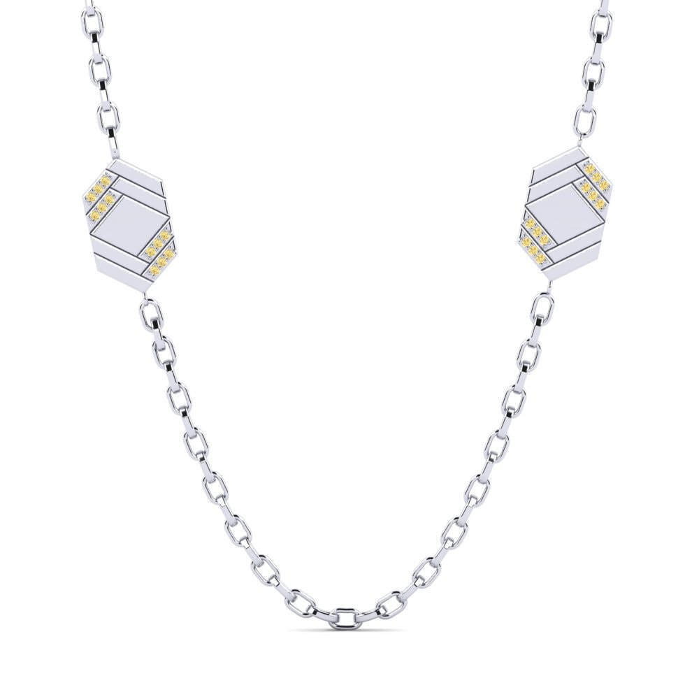 Gele Diamant Heren ketting Skiathos