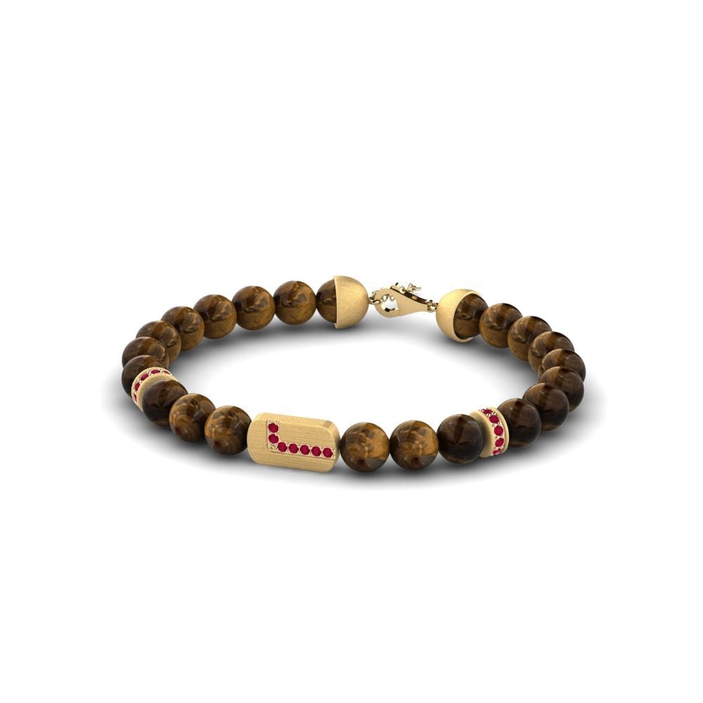 Ruby Men's Bracelet Sortland