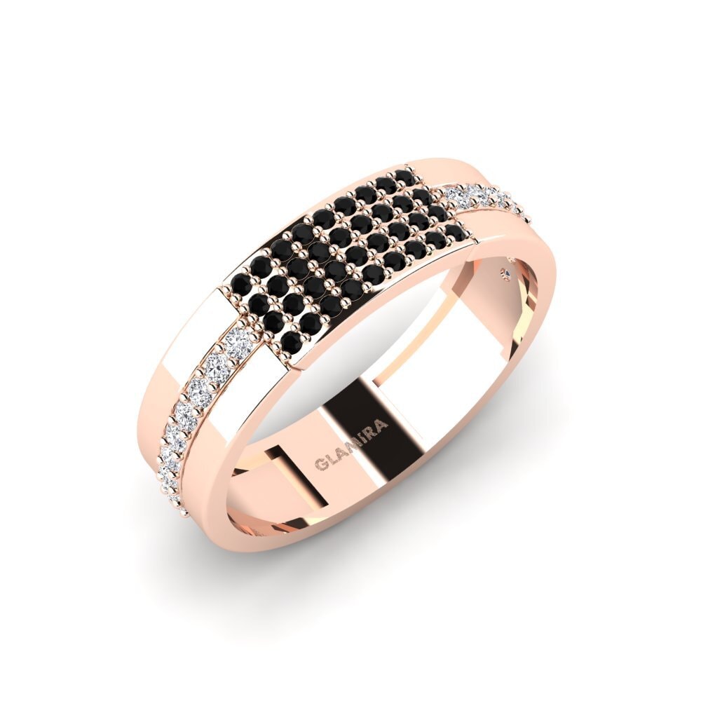 Oro Rosso 750 Zaffiro Nero Anello da uomo Vlachou