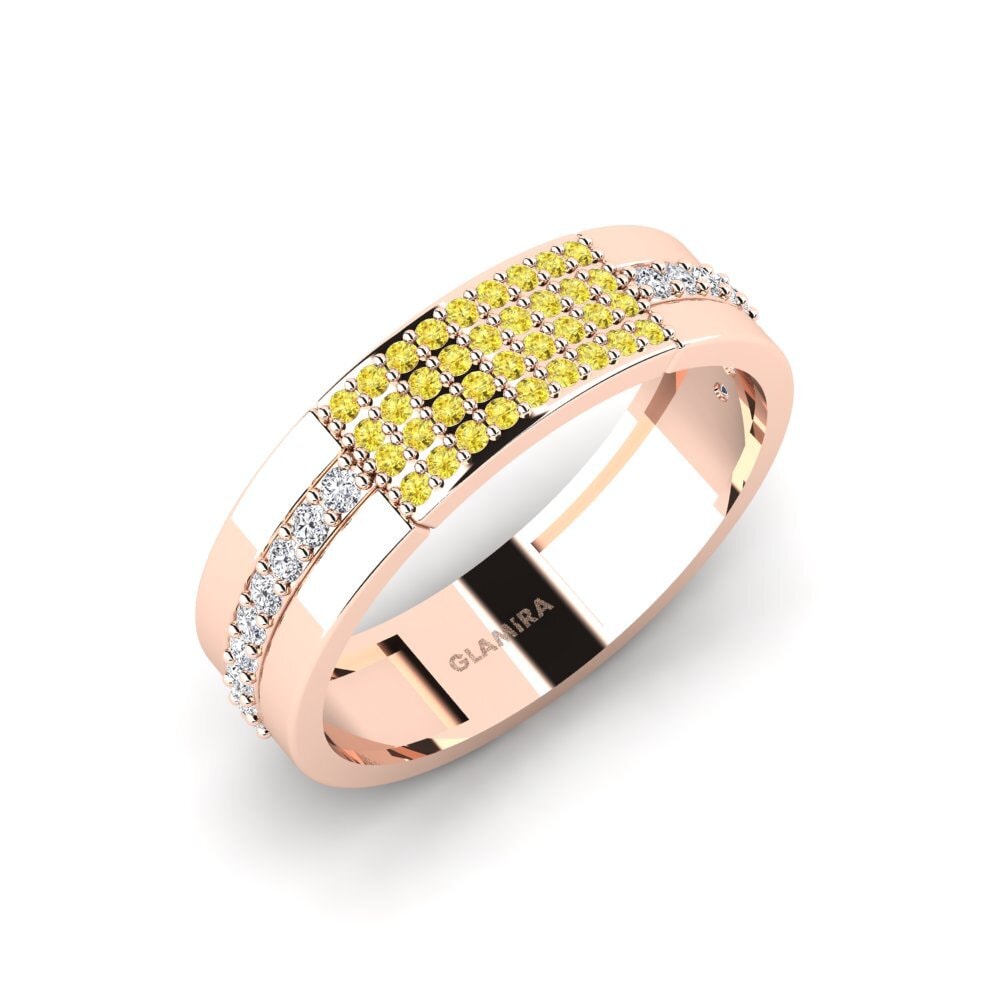 14k Rose Gold Yellow Sapphire Men's Ring Vlachou