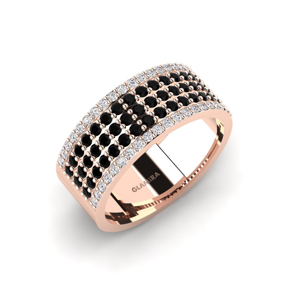Oro Rosso 750 Zaffiro Nero Anello da uomo Zonis
