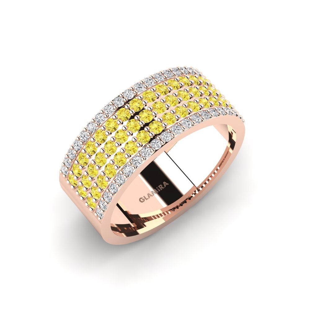14k Rose Gold Yellow Sapphire Men's Ring Zonis