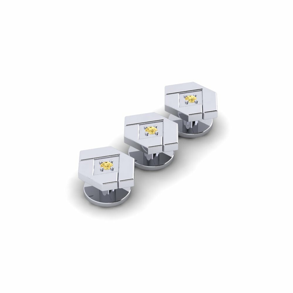 Yellow Diamond Tuxedo 3 Studs Cicly