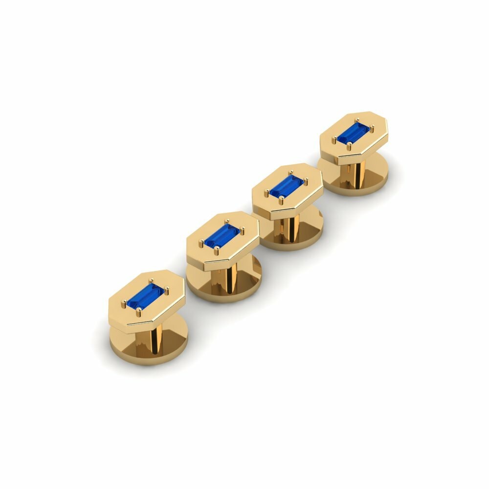 Dark Blue Zirconia Tuxedo 4 Studs Glandular