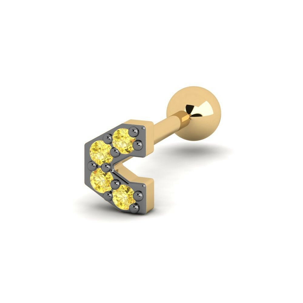 Yellow Sapphire Men's Piercing Jetsom