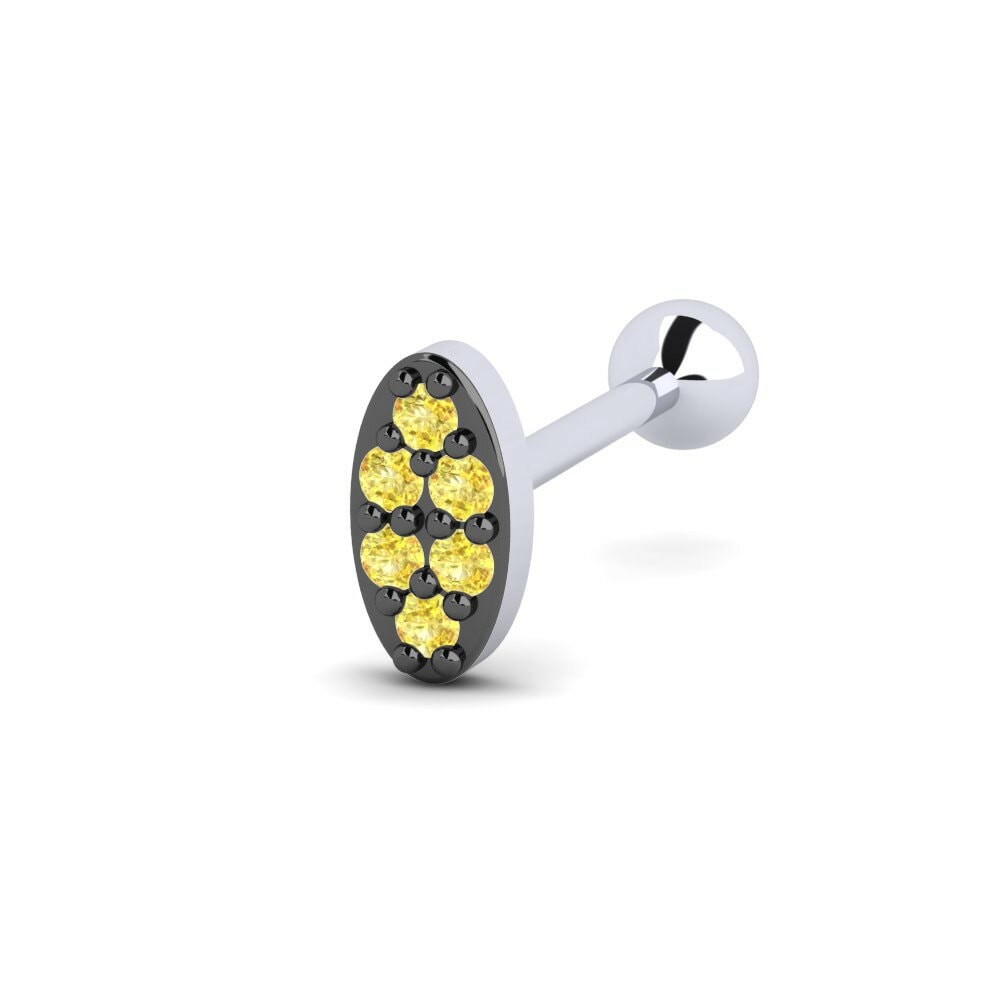 Piercing pour homme Juryman Saphir Jaune