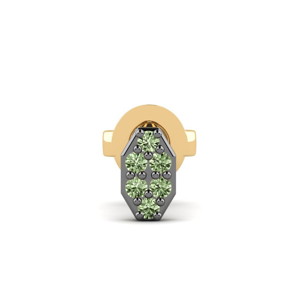 Green Diamond Men's Earring Juvenal - A