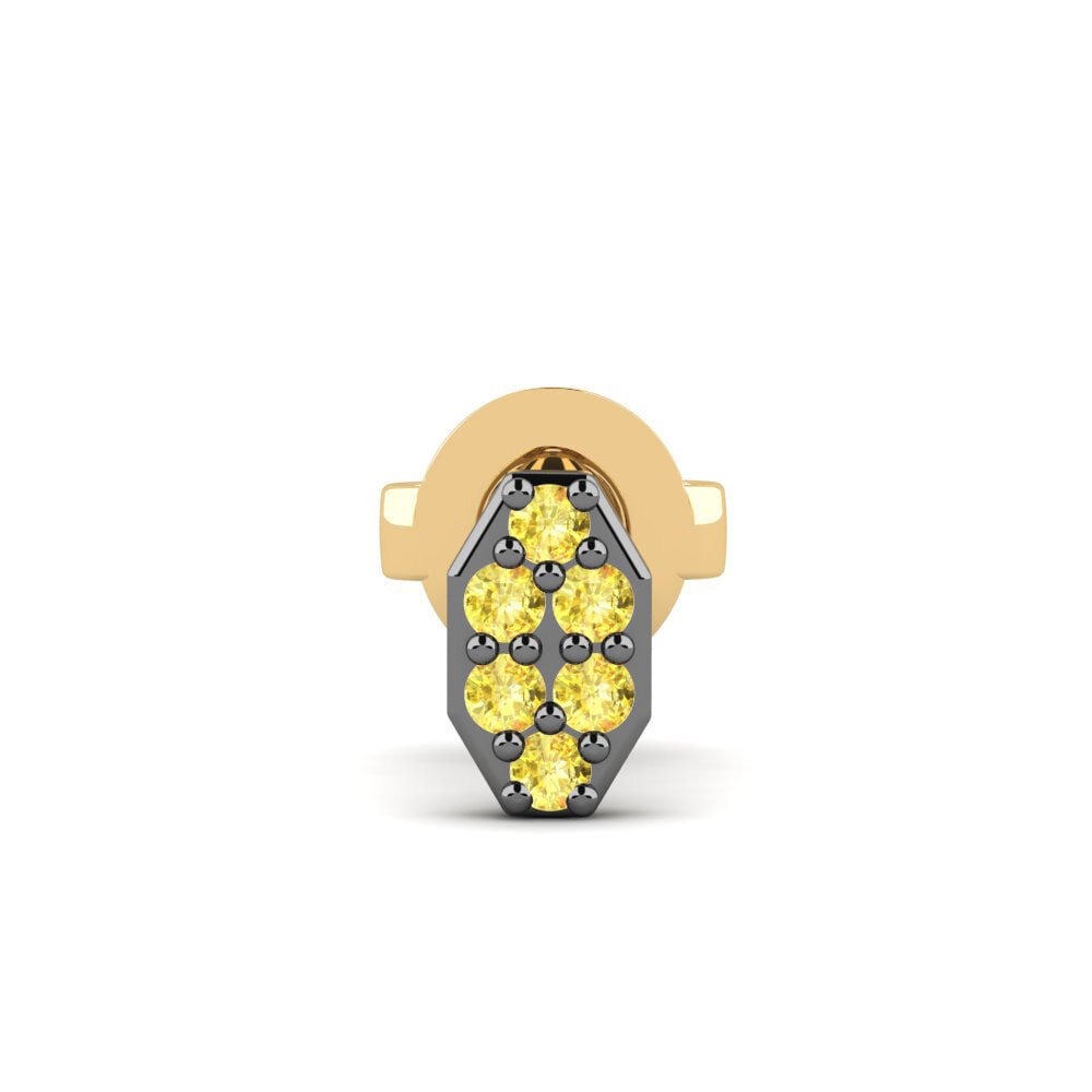 Boucle d'oreille homme Juvenal - A Saphir Jaune