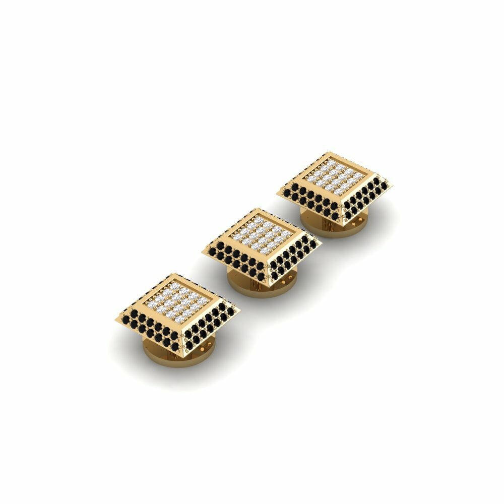 18ct Yellow Gold Tuxedo 3 Studs Kassari