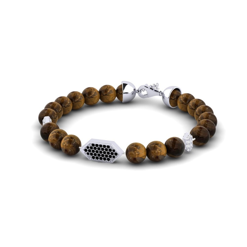Zafiro negro Pulsera para hombre Kravia