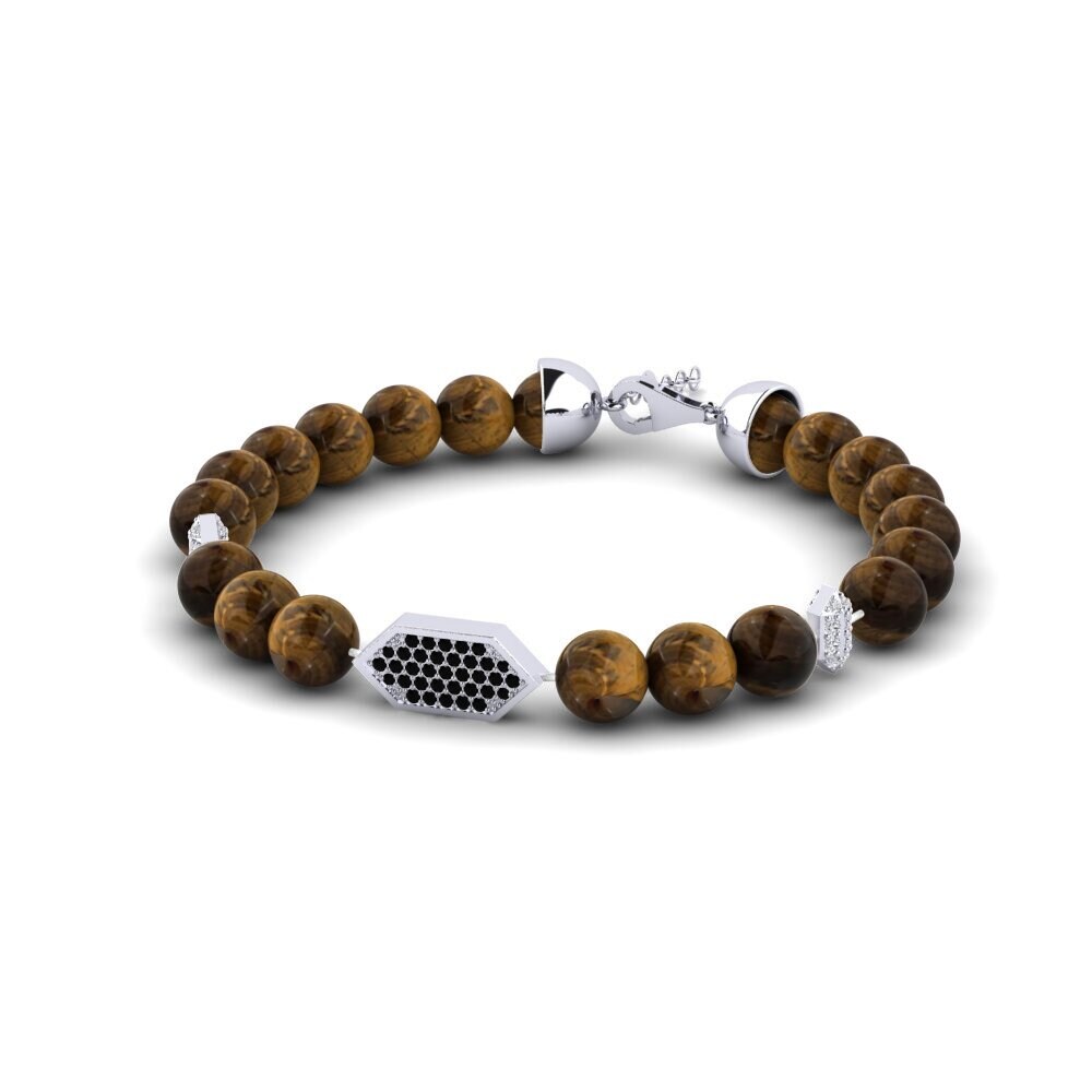 Diamante Negro Pulsera para hombre Kravia