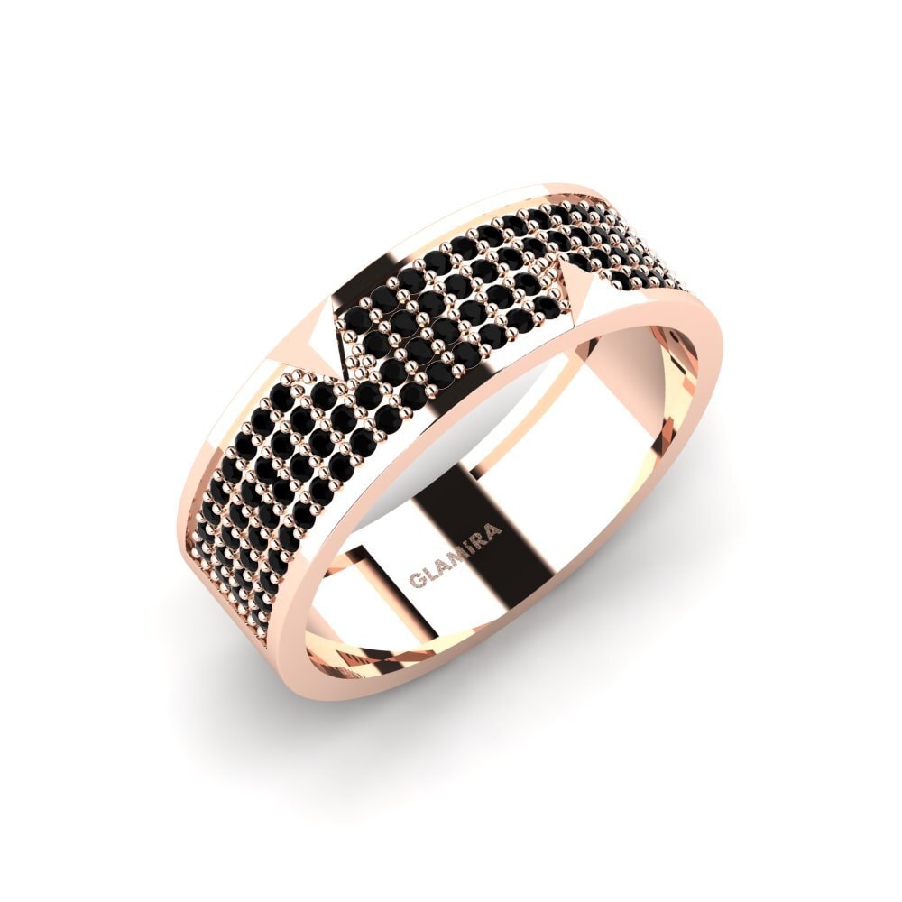 Oro Rosso 750 Zaffiro Nero Anello da uomo Lavras