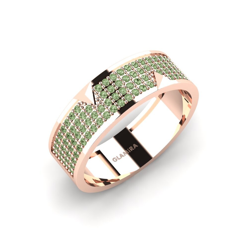 Oro Rosso 375 Diamante Verde Anello da uomo Lavras