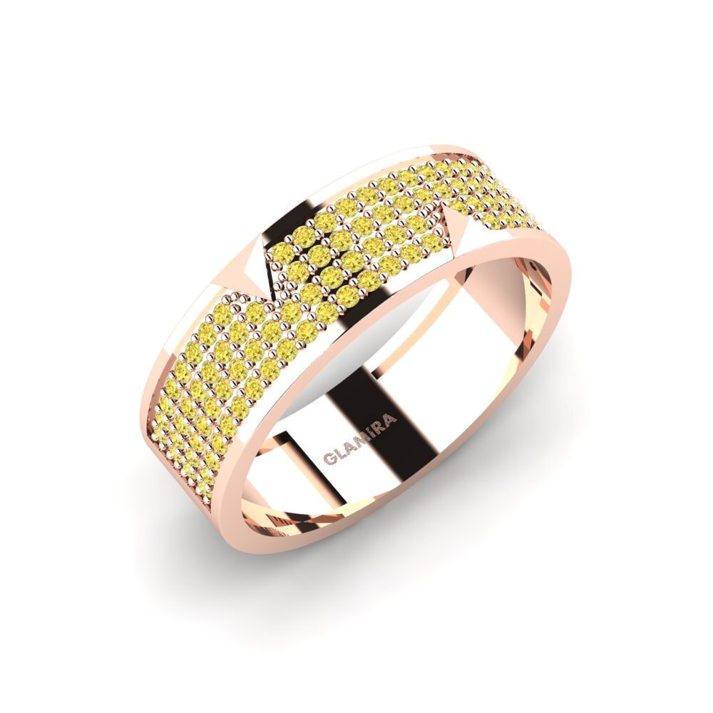 14k Rose Gold Yellow Sapphire Men's Ring Lavras