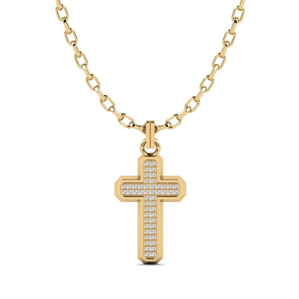 Or Jaune 585 Diamant De Synthèse Pendentif pour homme Limnothalassa